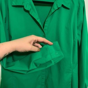 Long sleeve button up dress blouse Shamrock green by Worthington